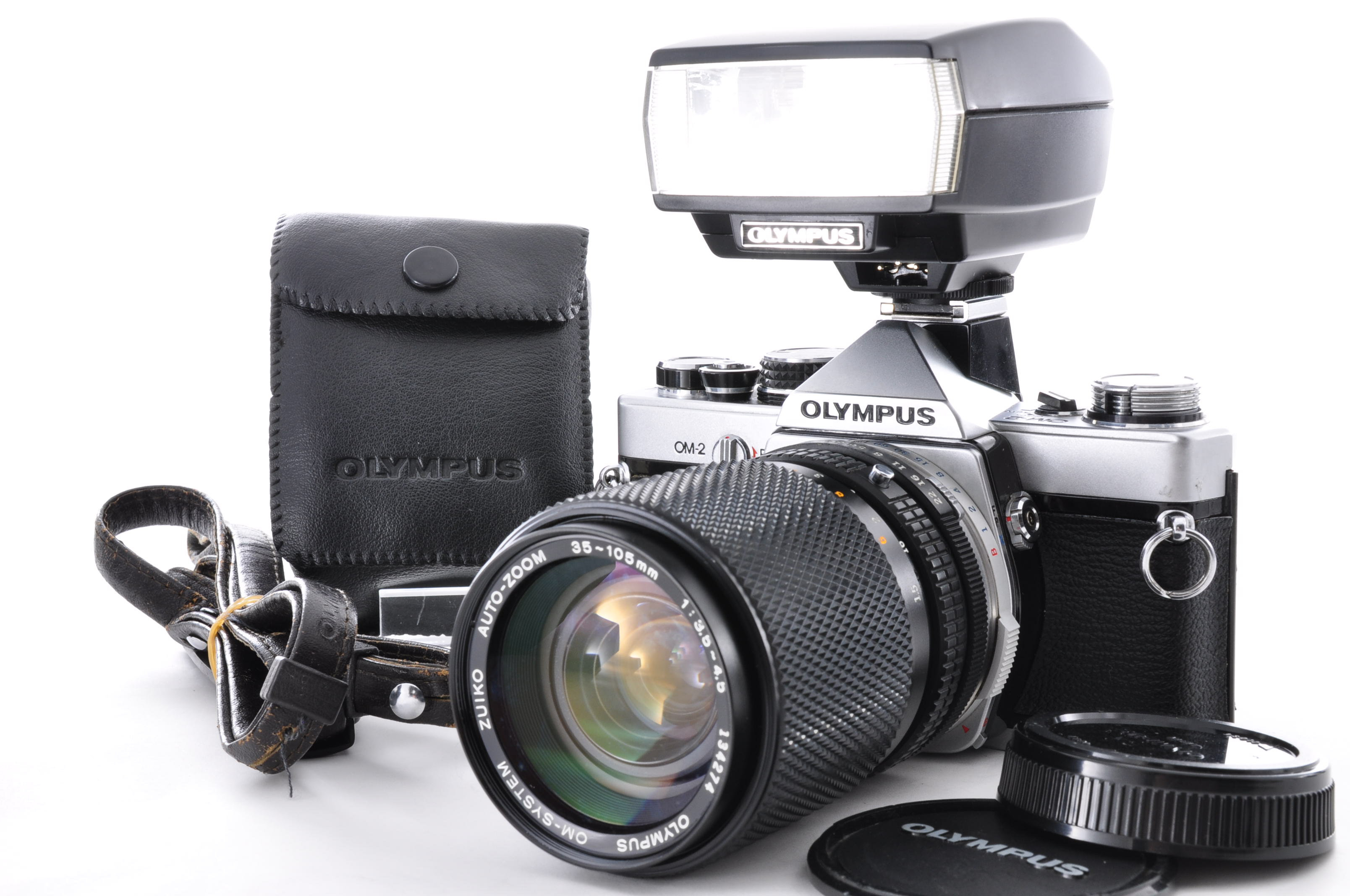 Olympus OM-2 35mm Film Camera w/35-105mm F3.5-4.5 Lens & T20 Flash [EXC] Japan img01