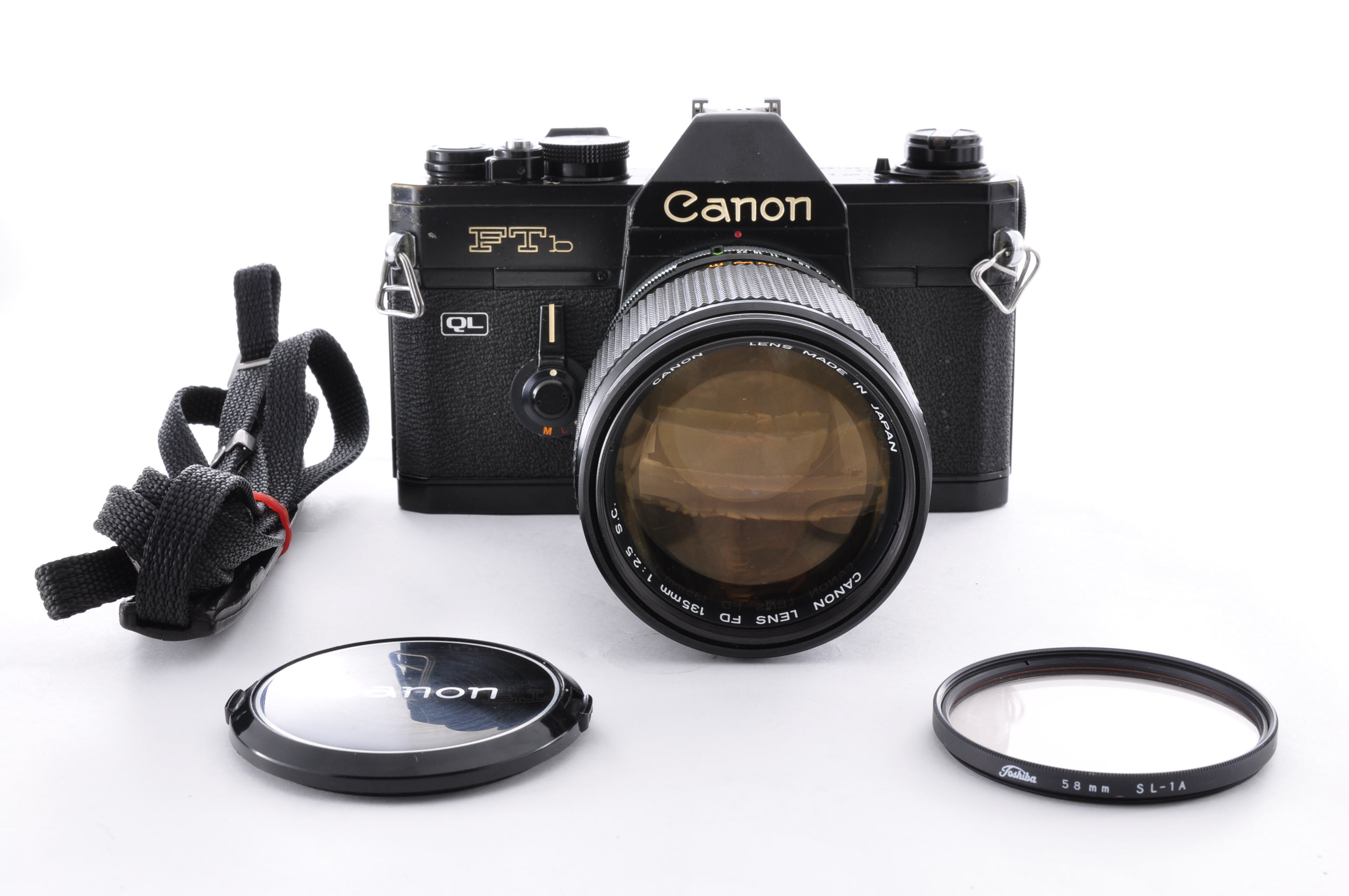 [Excellent] Canon FTb QL Black 35mm Film Camera + FD 135mm F/2.5 SC Lens Japan img23